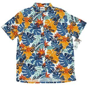 NWT Corona Beer Hawaiian Shirt Mens‎ Medium Vacation Tropical Resort Cruise